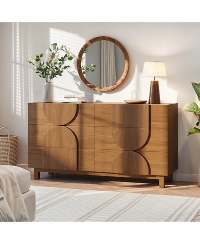 Clihome Modern 6-Drawer Storage Chest Dresser for Bedroom