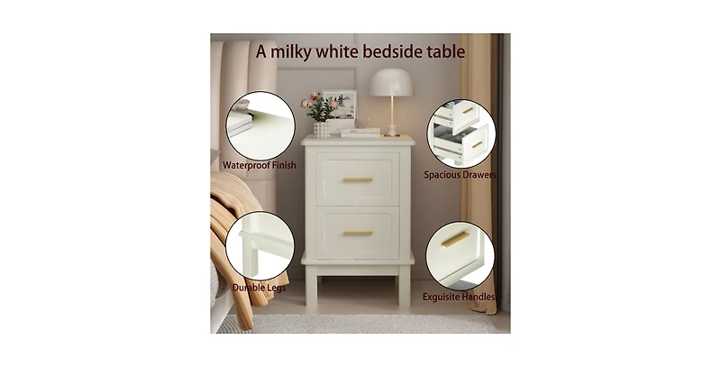 Lucky One 22.8"W 2-Drawer Nightstand