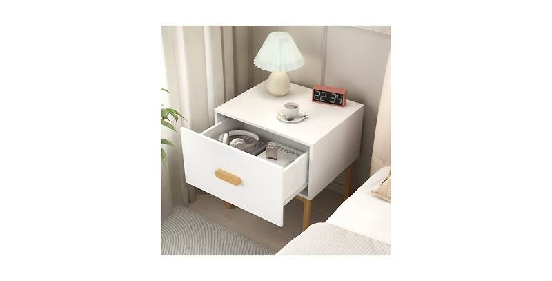 Lucky One 1-Drawer Nightstand with Solid Pine Legs