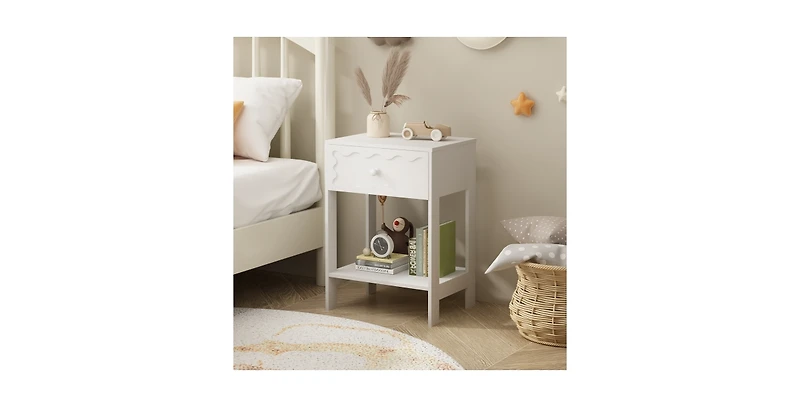Lucky One Nightstand with Drawer and Shelf