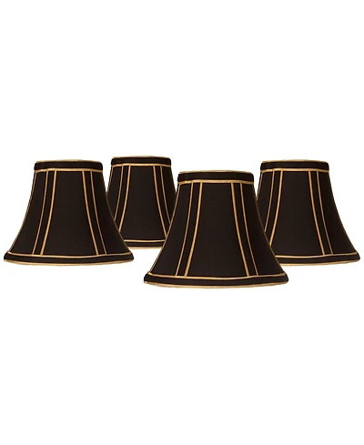 Springcrest Set of 4 Empire Lamp Shades Trim Small 3" High Candelabra Clip-On Fitting