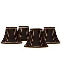 Springcrest Set of 4 Empire Lamp Shades Trim Small 3" High Candelabra Clip-On Fitting