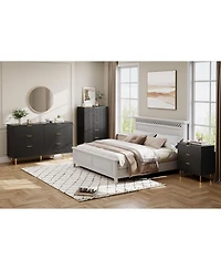 gaomon 5 Drawer Dresser for Bedroom, 48" Tall Modern Chest of Drawers with Metal Handles & Anti-Tipping Device, Fluted Wooden Organizer
