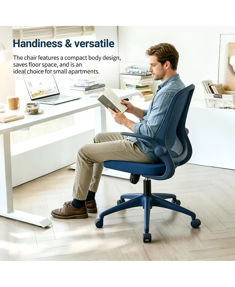 Streamdale Furniture Ergonomic Mesh Office Chair 350LBS Capacity Flip-Up Arms