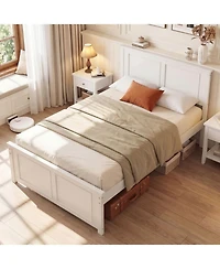 Slickblue Modern Platform Bed Frame with Wooden Headboard
