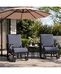 gaomon Set of 2 Outdoor Glider Rocking Chair, Swing Chair for Garden, Yard, Lawn, Patio Rocker