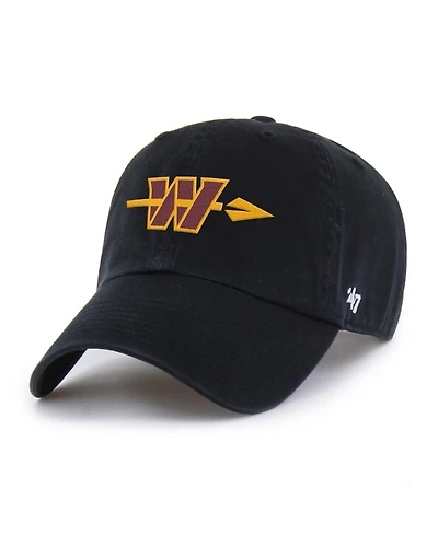 '47 Brand Men's Black Washington Commanders Alternate Clean Up Adjustable Hat