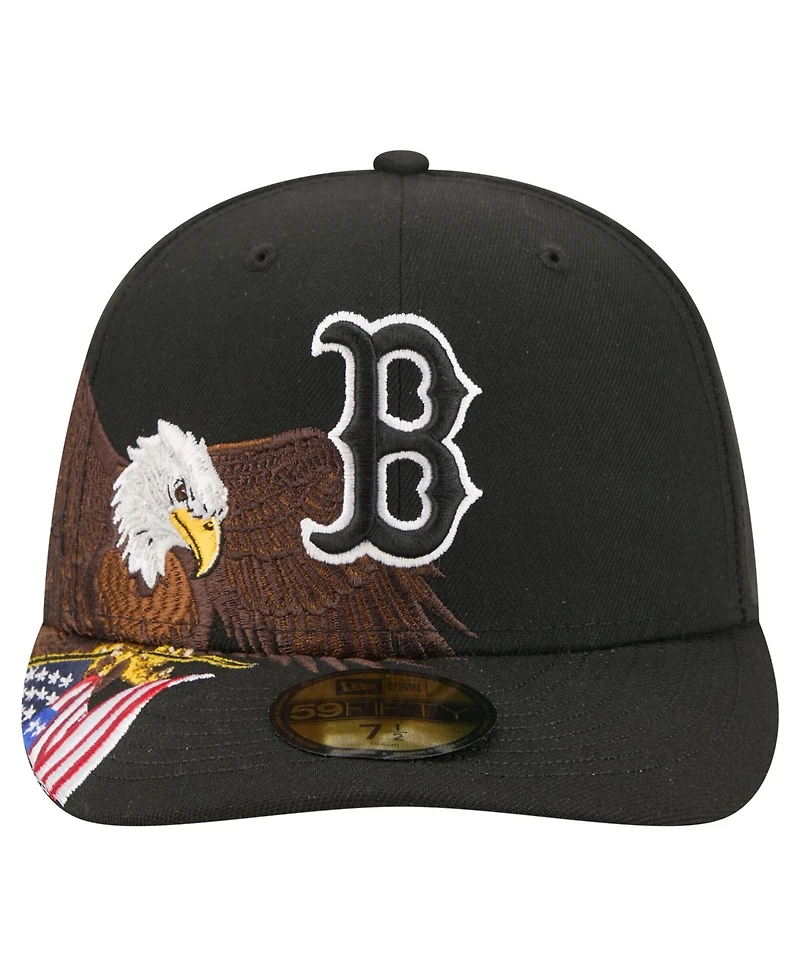 New Era Men's Black Boston Red Sox Americana Bald Eagle Pre-Curved 59FIFTY Fitted Hat