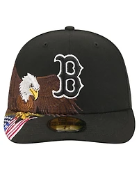 New Era Men's Black Boston Red Sox Americana Bald Eagle Pre-Curved 59FIFTY Fitted Hat