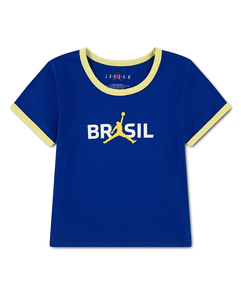 Jordan Big Girls Royal Brazil National Team Retro Graphic Tri-Blend T-Shirt