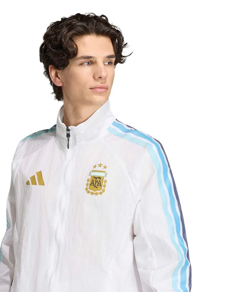 Adidas Men's White Argentina National Team 2026 Home Full-Zip Game Day Anthem Jacket
