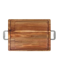 Dexas Acacia Cutting Board with Stainless Steel Handles