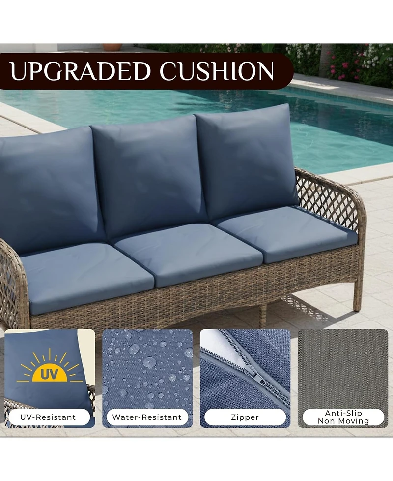 Aecojoy Patio Furniture Set Seats 7 Outdoor Sectional Sofa Couch