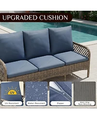 Aecojoy Patio Furniture Set Seats 7 Outdoor Sectional Sofa Couch