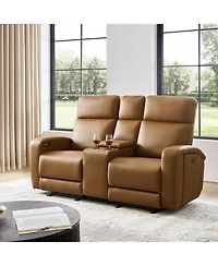 Hulala Home Basit 71" Modern Power Zero Gravity Theater Seating Recliner Sofa with Storage Armrest And Cup Holders