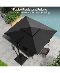 Pellebant Outdoor Patio Double Top Aluminum Cantilever Umbrella