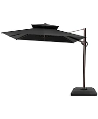 Pellebant Outdoor Patio Double Top 9X12Feet Aluminum Cantilever Umbrella with Base