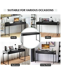 Slickblue Modern Computer Desk with 2 Drawers for Home Office