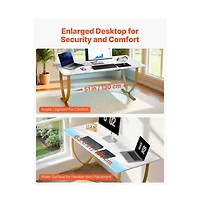 Sugift Executive Office Desk Modern Computer Table with Rectangular Top