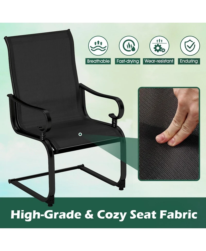 Sugift Set of 2 Patio Chairs with Quick-Drying Breathable Fabric for Backyard