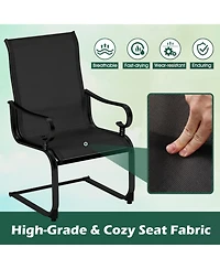 Sugift Set of 2 Patio Chairs with Quick-Drying Breathable Fabric for Backyard
