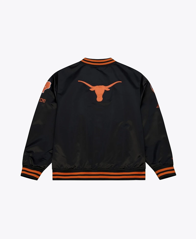Mitchell & Ness Men's Black Texas Longhorns Double Clutch Lightweight Satin Full-Snap Jacket