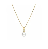Dloria Gold-Plated Cubic Zirconia Faux Pearl Pendant Necklace