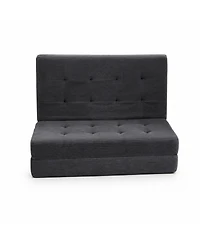 homfan 6" Tri-Fold Mattress 75" x 54.3", Corduroy Sofa Bed & Guest Floor Mattress, Portable Foam for Camping, Bedroom Living Room