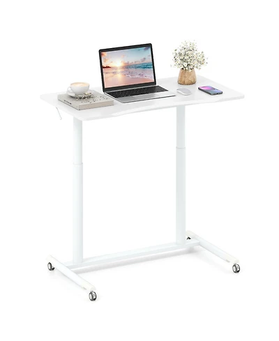 Gouun Sit-to-Stand Rolling Computer Desk with Adjustable Height