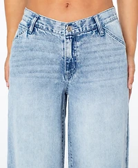 Celebrity Pink Women's Mid-Rise Wide-Leg Slouchy Jeans
