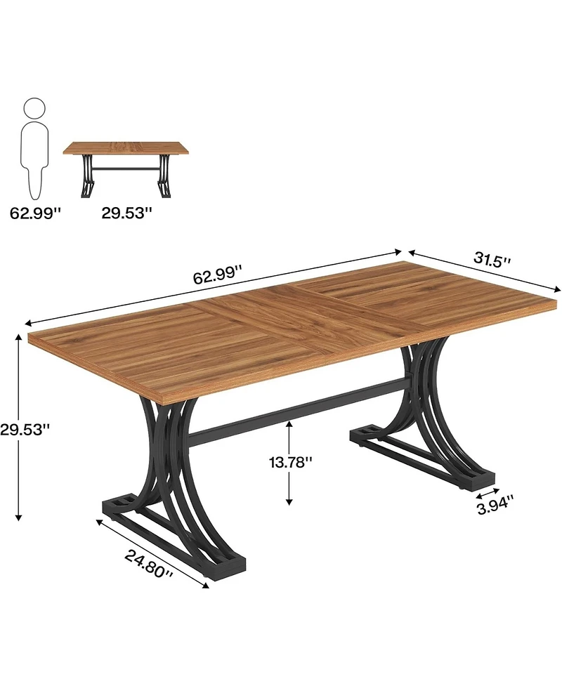 Tribesigns 63" Large Office Desk,Modern Executive Desks with Stylish Legs,Wood Computer Desk,Business Work Desk for Home Office