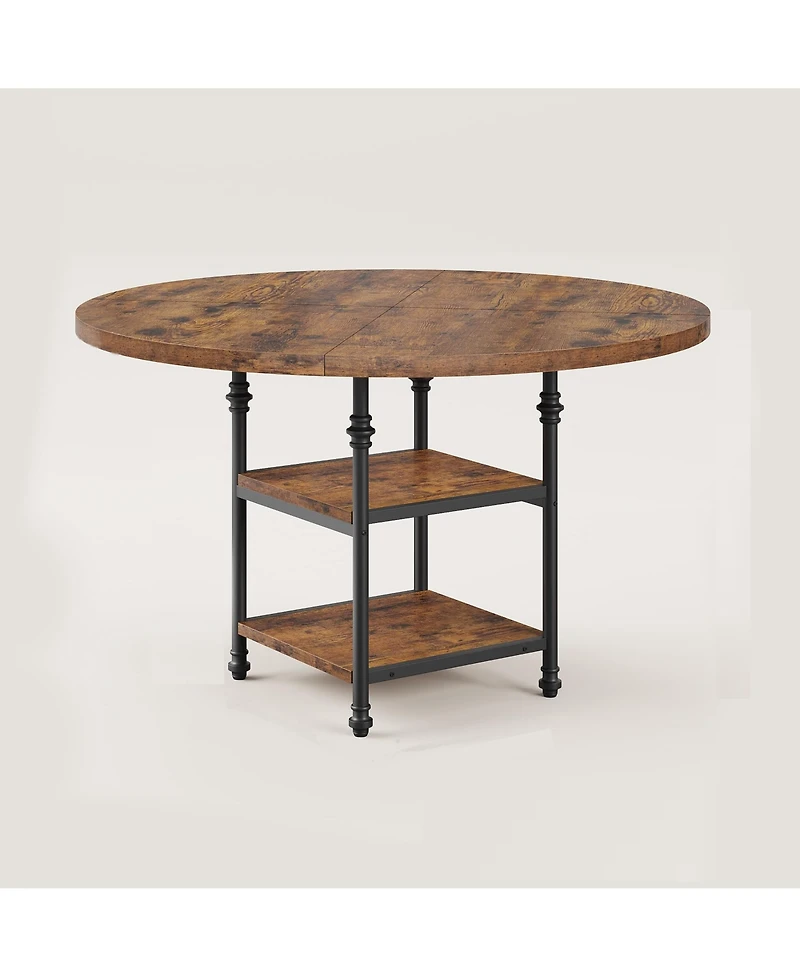 gaomon 47-Inch Round Dining Table for 4 with 1.2-Inch Thick Board