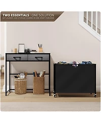 Sorbus Dresser with 3 Section Laundry Hamper and 2 Drawers for Room Organization