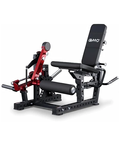 Mikolo Leg Extension and Curl Machine Adjustable Plate Loaded Seated Leg Extension and Lying Leg Curl for Home Gym