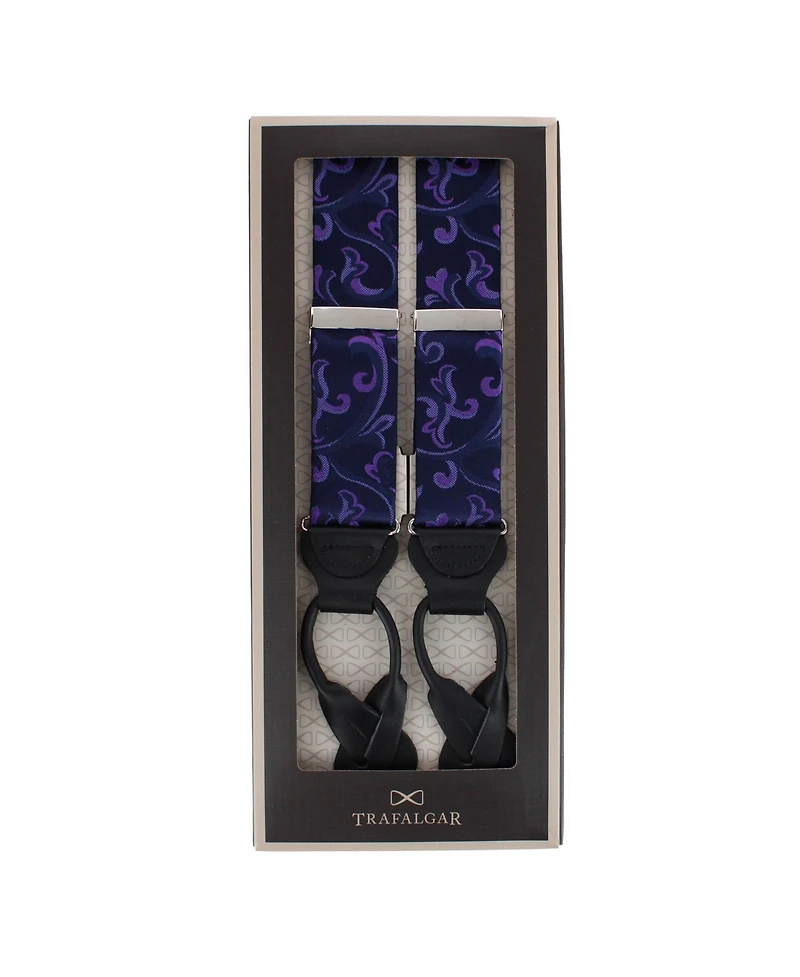 Trafalgar Men's Christian the Romantic Brocade Silk Button End Suspenders
