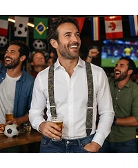 Trafalgar Men's World's Champion Goal Soccer Novelty Button End Suspenders