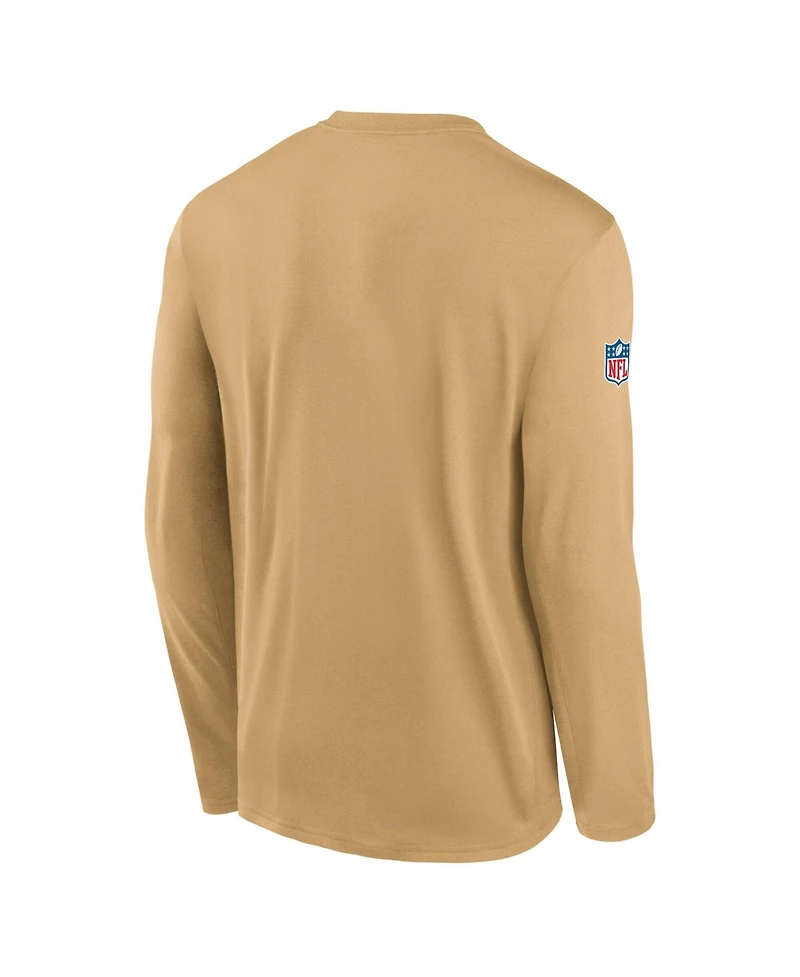 Nike Men's Gold San Francisco 49ers Sideline Small Logo Legend Dri-fit Long Sleeve T-Shirt