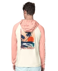 Margaritaville Men's Cream/Amber Chicago Bears Sand, Sea, Sunsets Long-Sleeve Rashguard Hoodie