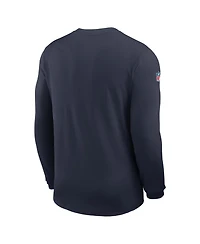 Nike Men's Navy Chicago Bears Sideline Coaches Uv Dri-fit Long Sleeve T-Shirt