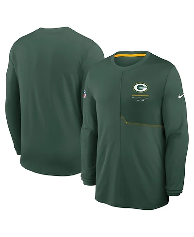Nike Men's Green Bay Packers Sideline Coaches Uv Dri-fit Long Sleeve T-Shirt