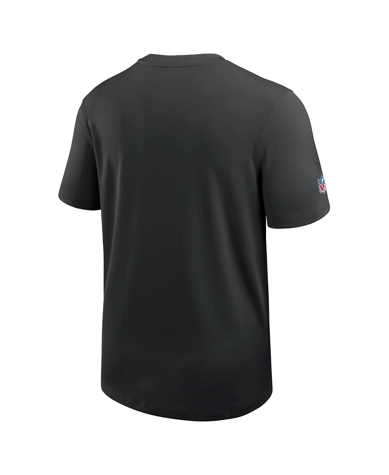 Nike Men's Black Detroit Lions Sideline Uv Dri-fit Coaches T-Shirt