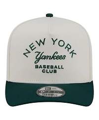 New Era Men's Cream/Dark Green New York Yankees Chrome A-Frame 9FIFTY Snapback Hat
