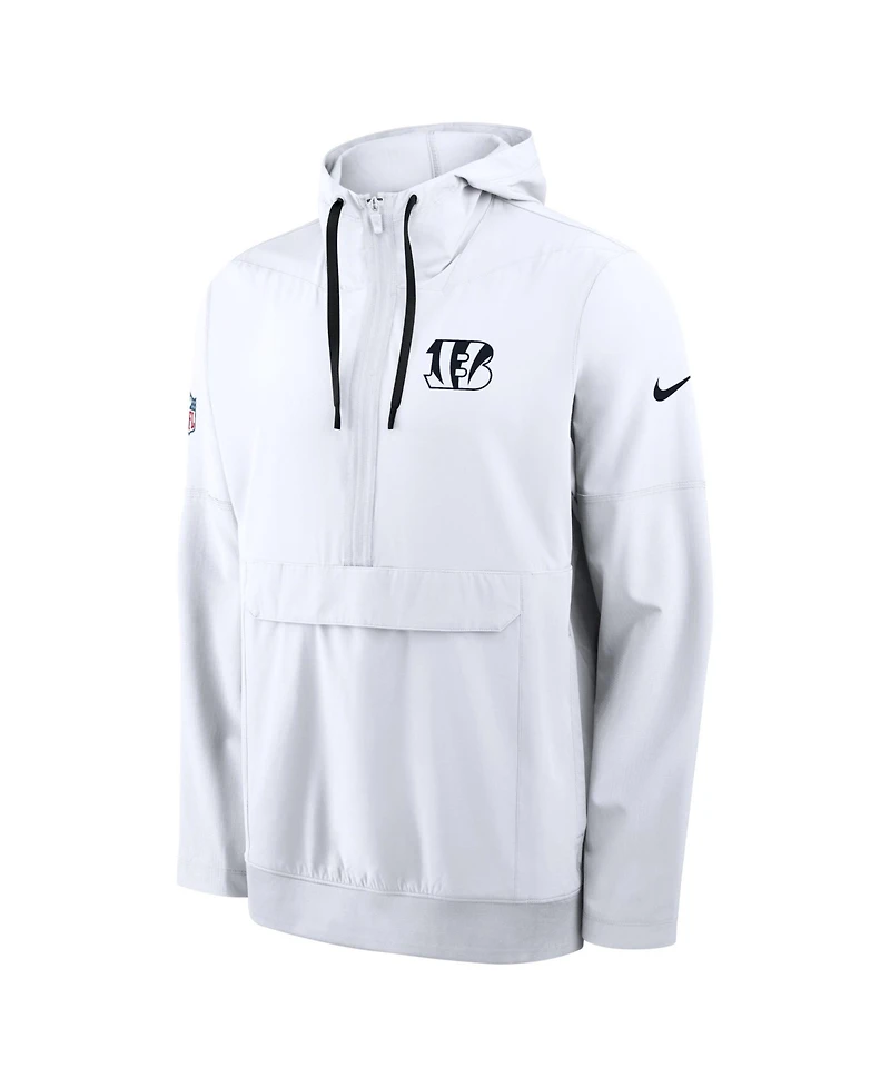 Nike Men's White Cincinnati Bengals Alt Anorak Half-Zip Hooded Jacket