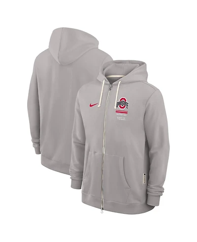 Nike Men's Gray Ohio State Buckeyes 2026 Sideline Standard Issue Dri-fit Full-Zip Hoodie