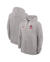Nike Men's Gray Ohio State Buckeyes 2026 Sideline Standard Issue Dri-fit Full-Zip Hoodie