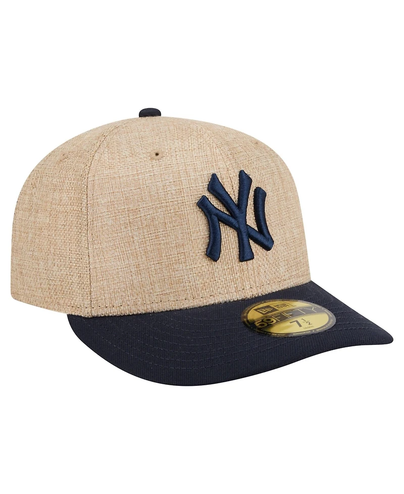 New Era Men's Natural/Navy New York Yankees Twine 59FIFTY Fitted Hat