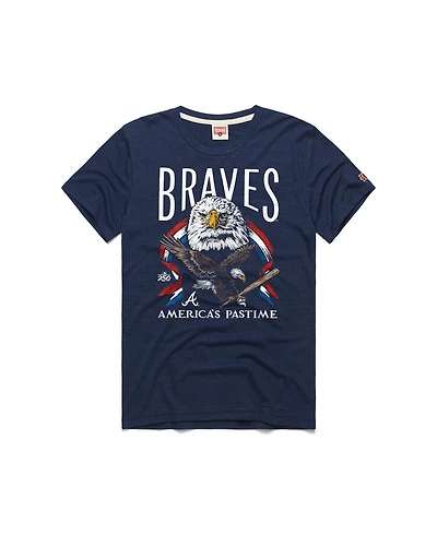 Homage Men's Navy Atlanta Braves America's Pastime Tri-Blend T-Shirt