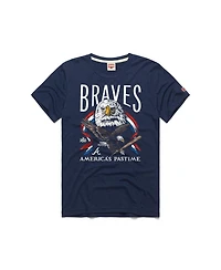 Homage Men's Navy Atlanta Braves America's Pastime Tri-Blend T-Shirt