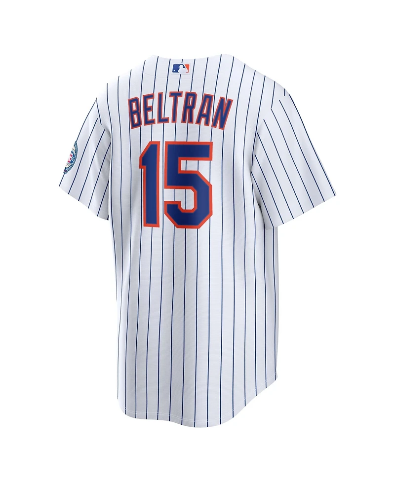 Nike Men's Carlos Beltran White New York Mets Home Replica 2026 Hall of Fame Patch Jersey