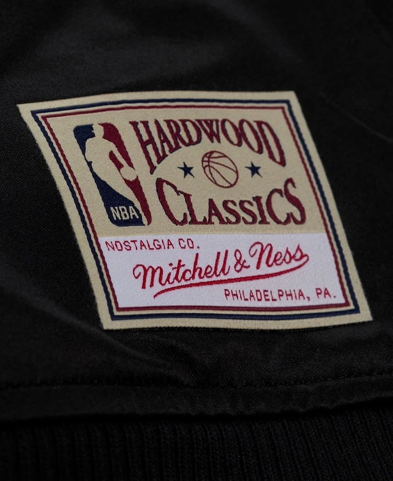 Mitchell & Ness Men's Black Boston Celtics Chrome Satin Bomber Full-Zip Jacket